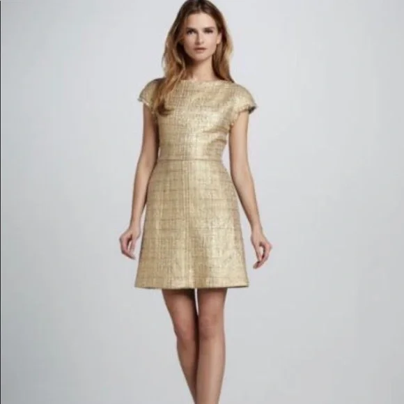Alice + Olivia Gold Mini Dress - Picture 1 of 8
